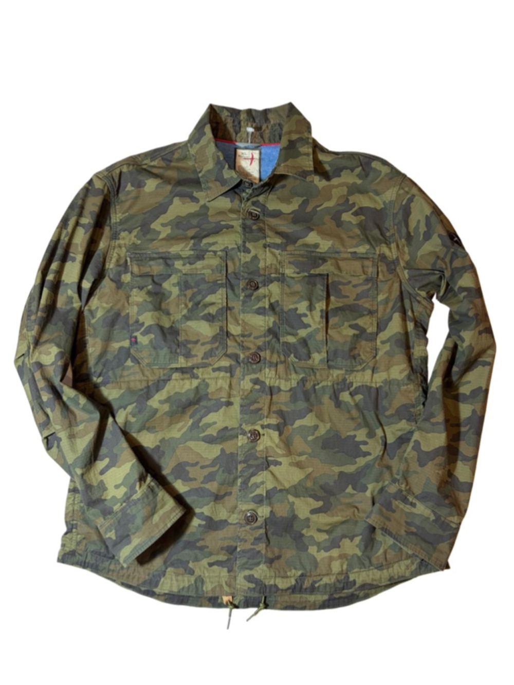 Relwen Camo Field Jacket XL Military Utility Ripstop Cotton Button Front